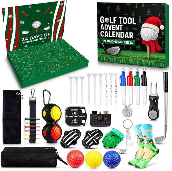 Golf Julekalender til Voksne – 24-dages Nedtælling med Tilbehør og Værktøj Golf blind boxes