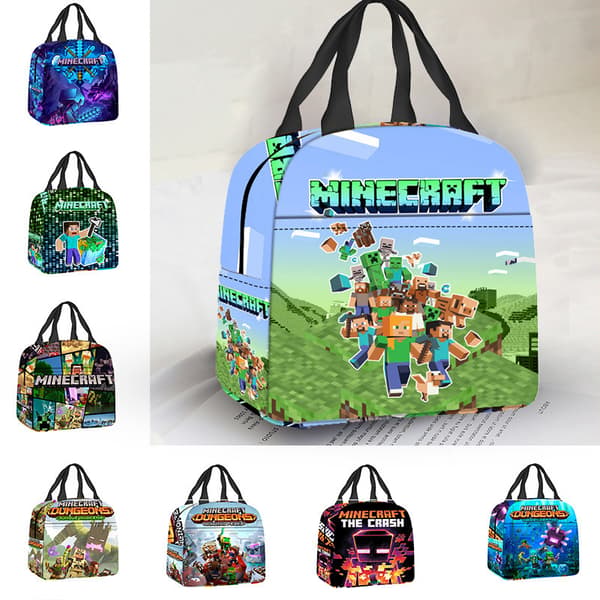 Minecraft matboks bærbar måltidsveske student barn campus matboks mat isolasjon matboks Style 6