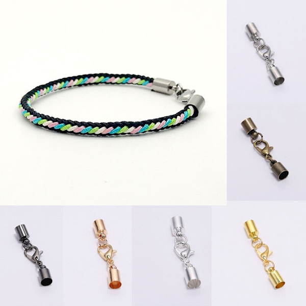 Læder snor hummerlås kroge endestykker smykker armbånd gør fund 20stk sølv sølv Silver 5mm
