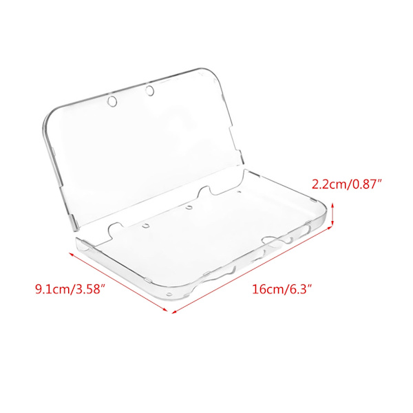 Kristallklart PC-fodral för New 3DS XL Konsol Repskyddande skyddande skal Stötsäkert fram- och baksida Skal