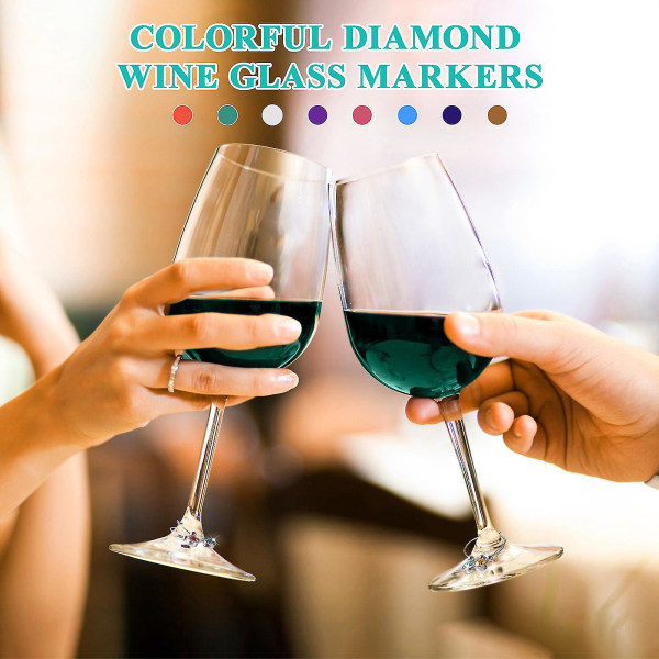 Malet Glas Vin Halskæder Drikke Markører Glas Identifikatorer Charms Vinglas Charms Ringe Vinglas Ringe Charm Sløjfe