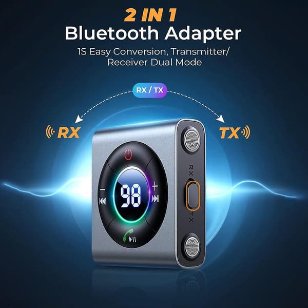 SSRGV Joyroom FM Bluetooth 5.3 FM/AUX Bluetooth Billadapter Billaderoplader Basforstærkning 3 Porte PD&QC 3.0 FM Bluetooth Billadapter