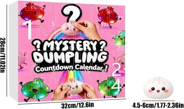 Squishy Dumpling Mystery Adventskalender Dumpling Squishies Mystery Box med 24 ST/8 ST tilfeldige overraskelses-Squishies for angstlindring Hånd