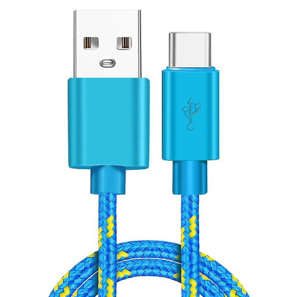 USB-C-kaapeli, pikalataus, USB-C-kaapelit, tyypin c datakaapeli, laturi USB-C Samsung S9 Note 9 Huawei P20 Pro Xiaomi 1m/2m/3m 2m sininen 2m 2m Blue