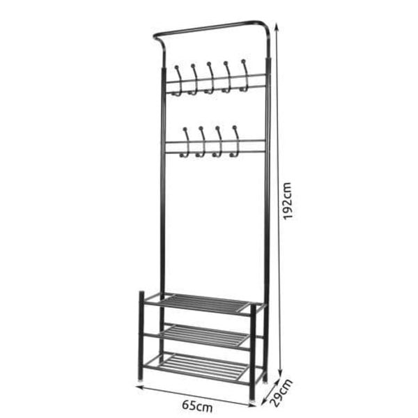 Knagerække med skohylde / Tøjstativ - 190 cm