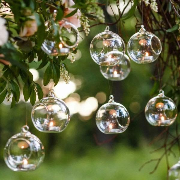 6 st 10 cm Hängande Glasboll Klar Vas Blomkruka Planteringskärl Landskap Terrarium Behållare Bröllopsfest, Bröllopsdekoration