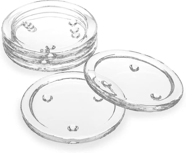 5-pak 10 cm runde coasters til stearinlys, transparente coasters, sæt med holdere til bloklys, lysestager