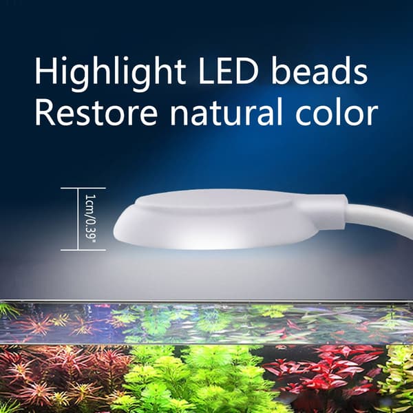 LED-akvarielys med klips for små og mellomstore akvarier