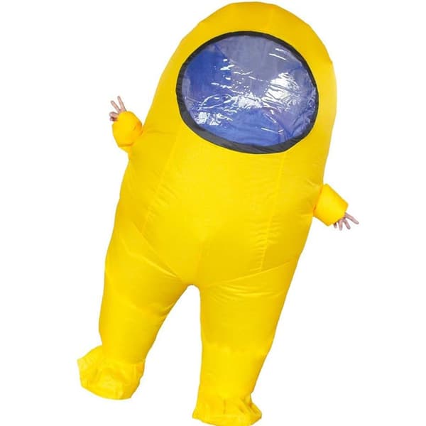 Space Crew Oppusteligt Kostume Tegneserie Astronaut Sort Black Adults