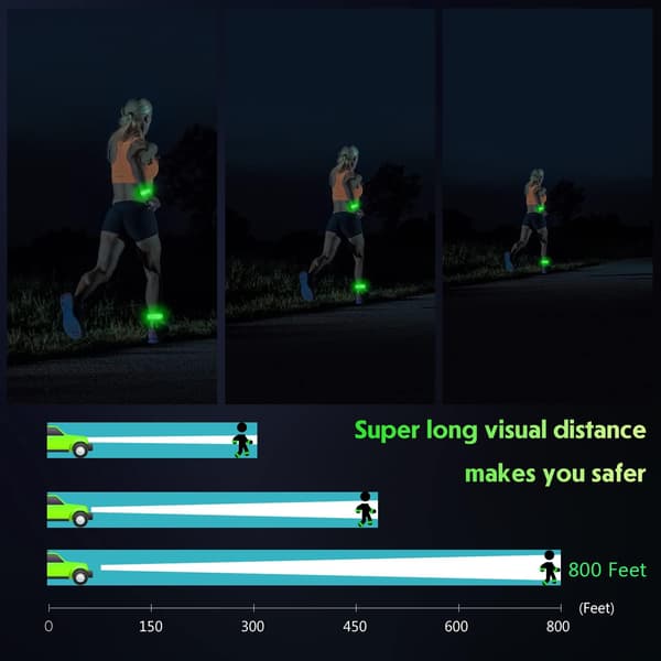 Reflekterande Löpararmband Justerbart LED-ljusband för Män Kvinnor Barn Hög Synlighet Nattjogging Promenadsäkerhetsutrustning Grön 2-pack