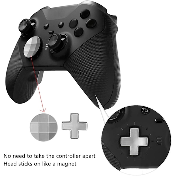 Korvaavat vivut Xbox One Elite Series 2 -ohjaimelle, 13 in 1 Metallinen Joystick Vaihto-osat, Peliohjaimen Vaihto Joystickit Vaihto Siivekkeet Lisätarvikkeet