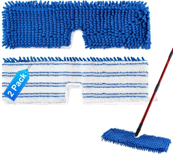 Erstatningsmoppehoveder til O-Cedar Hardwood Floor N More Microfiber Flip Mop 2-pak støvmoppe erstatningshoveder til Ocedar Flip Mop genanvendelige