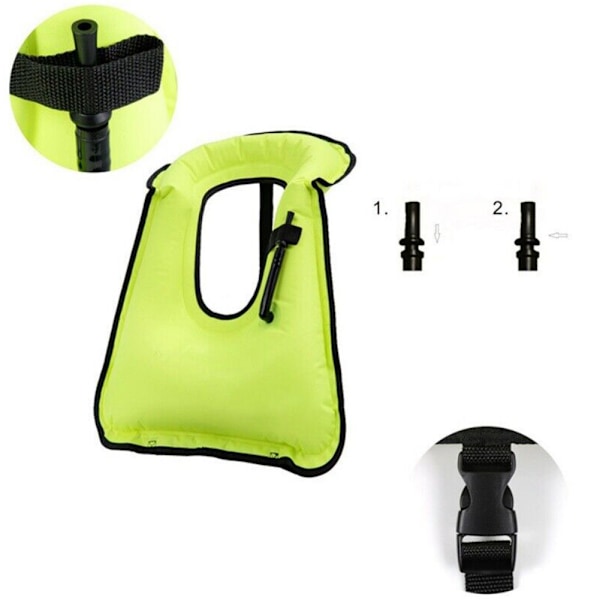 Oppblåsbar snorkelvest for voksne, lett og slitesterk flytejakke for dykking Red