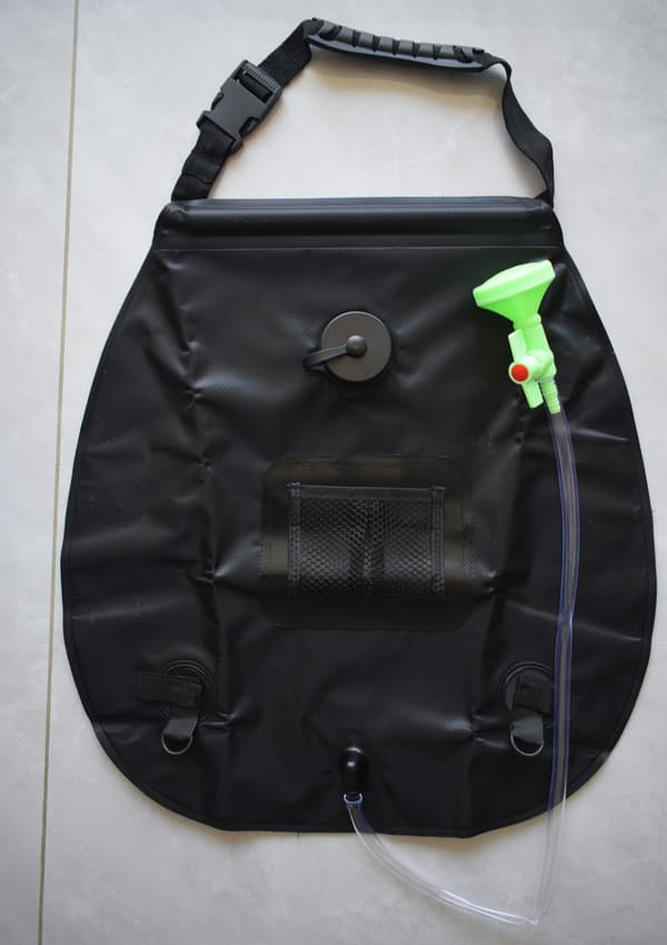 20L Solcelledrevet Dusjpose, 5-Gallons Dusjpose, Utendørs Camping Badevannspose, Toalettmappe black