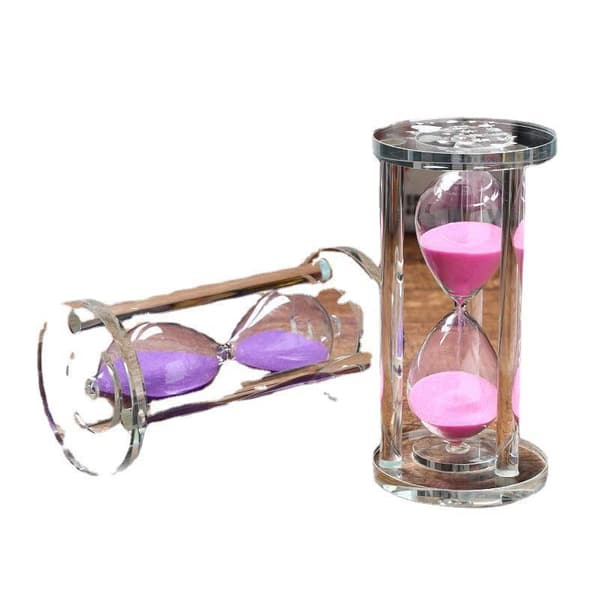 1 stycke transparent kristall timglas sandklocka