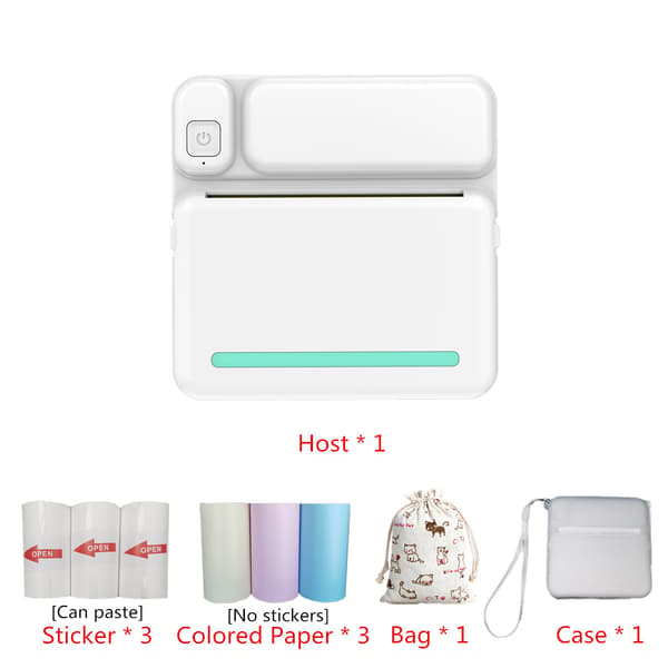 Mini fotoprinter, labelprinter, håndholdt notesbog, QR-kode termisk overførsel Bluetooth mini printer