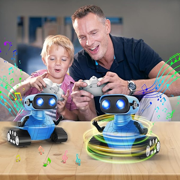 Ladattava Emo-robottilelu tanssiliikkeillä ja LED-silmillä, kaukosäädin lapsille 5+