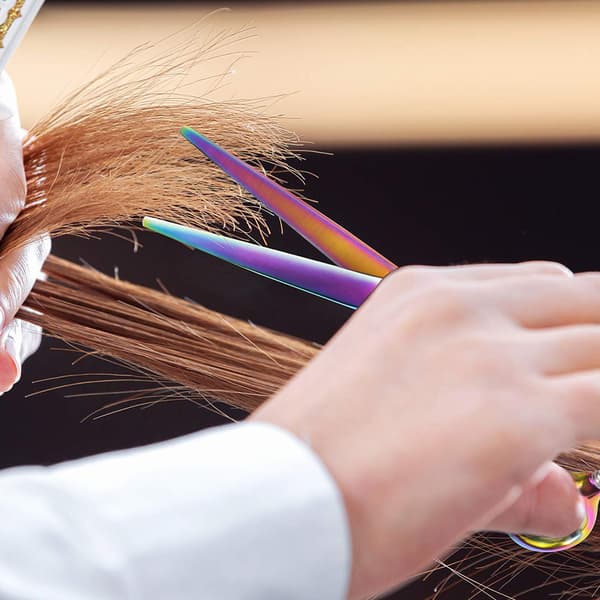 9 st hårfrisörsaxar barbersaxar hårklippningsset, färgglatt