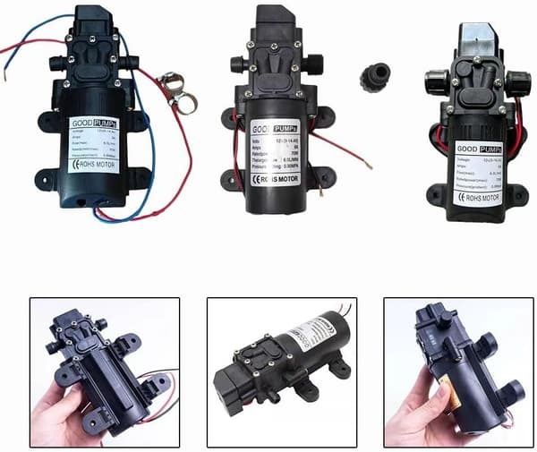 12V DC 130psi Vattentryck Membranpump Högtrycksvattenpump för Biltvätt med Tryckströmbrytare för Husvagn RV Båt Marin Gräsmatta Biltvätt