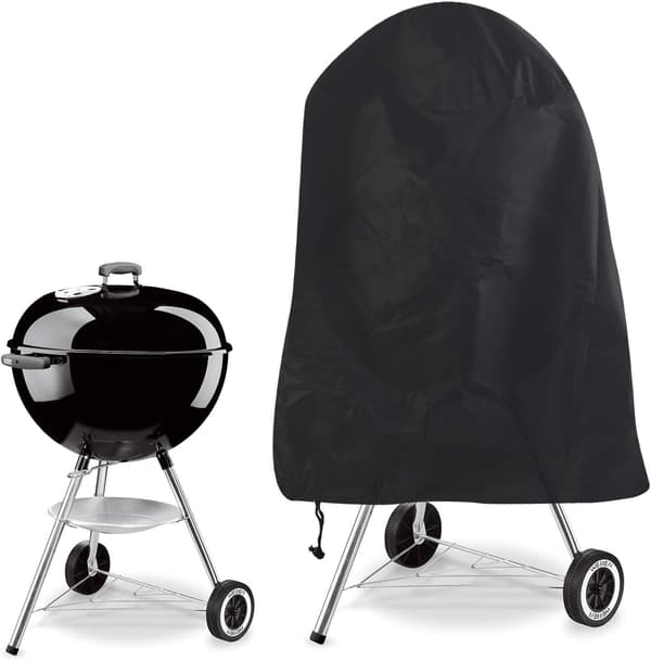 Vattentätt BBQ-skydd 70 x 70 cm Svart Rund Kraftigt Grillskydd