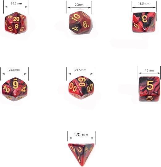 SmartDealsPro Dobbeltfarvede polyedriske terninger sæt med poser til D&D DND RPG MTG dungeon og drager bordplade rollespil