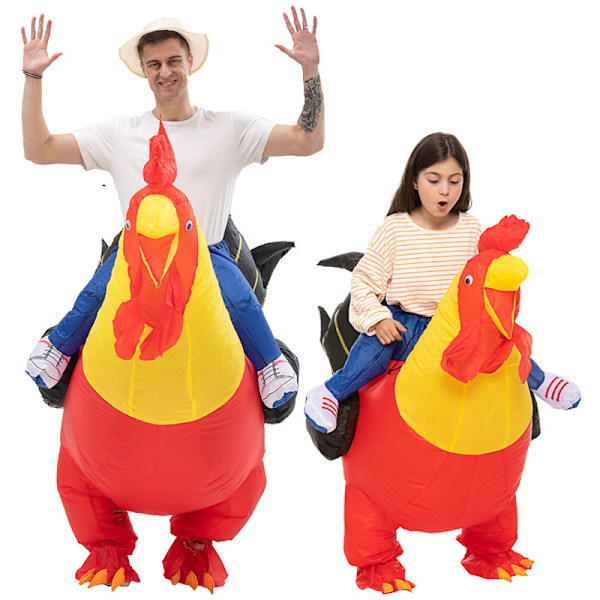 Halloween-festkostume sjov dukke oppustelig kostume juleteaterforestilling festivaltøj cosplay Red roost Red rooster Children [90-130cm]