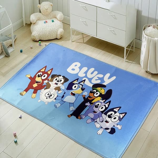 Bluey Blå Hund Hem Plats Matta Sovrum Badrum Entré Golvmatta 75*120 Blue Dog Floor Mat