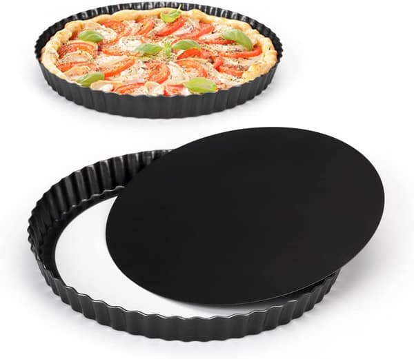 10,2 tommers kakeform med avtakbar bunn, non-stick quicheform, runde bakeformer for baking