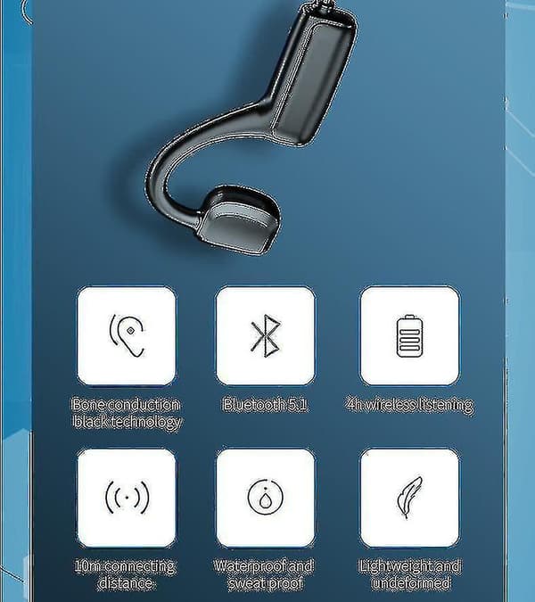Langattomat Bluetooth-luujohdin-kuulokkeet avoimella korvalla