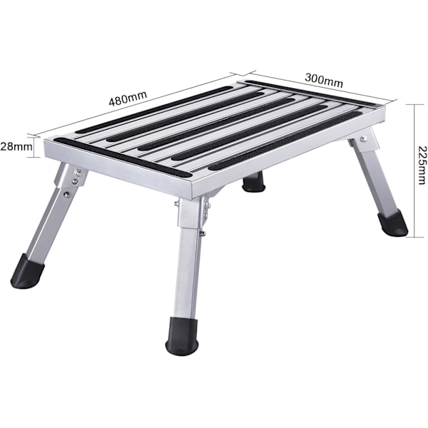 47x30x23cm Aluminium Foldbar Trinbræt 1 Trin Arbejdsplatform Max.