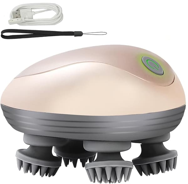 Hårbottenmassage med rött ljusterapi Hårväxtborste Högfrekvent vibration för att förebygga håravfall Black Head Massager för hårbottenvård