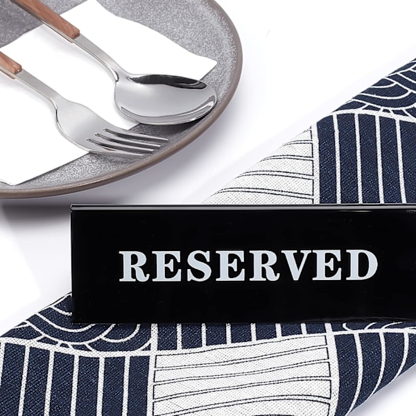 10 stk 45x150x50mm Svart Akryl Reservert Bord Skilt Gjest Reservasjon Bordplass Skilt Restaurant Bedrift Kontor Møte Fest