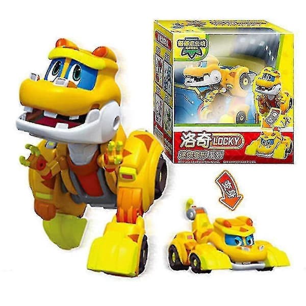 Nyeste ABS Mini Deformasjon Gogo Dino Actionfigurer Rex Transformasjon Bil Fly Motorbåt Kran Dinosaurleker For Barn V