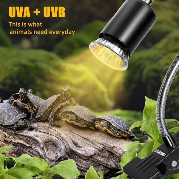 UVA UVB-lamper 25W og 50W, reptillampe Oppvarmet skilpadde la