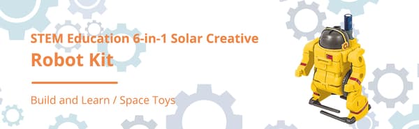 Solar Robot Kit 6-i-1, STEM Byggeleke for Barn 8-12 År, Romprosjektgave