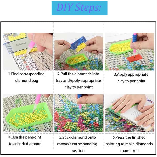 5D Diamantmalingssæt til voksne, Highland Ko Diamantkunst til begyndere, DIY Fuld Rund Bor Mal efter Diamanter Prik Perlekunst til Hjemmevægsindretning 35x45cm
