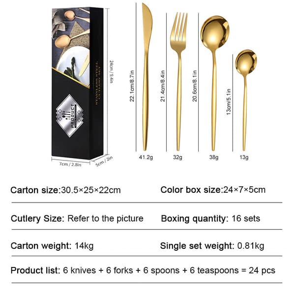 24-dele bestiksæt i rustfrit stål - service til spisning, inkluderer steakkniv, gaffel, dessertske og -gaffel, gaveæske Silver [20pcs]
