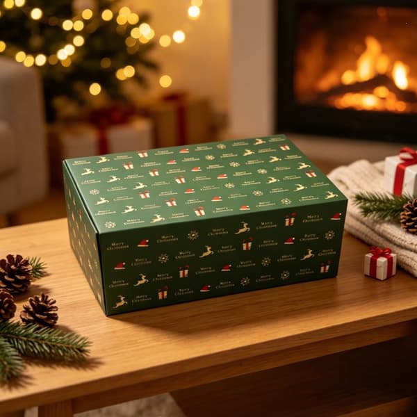 Julklappsförpackning Festlig inslagningslåda Flip-top box; 35*23*15