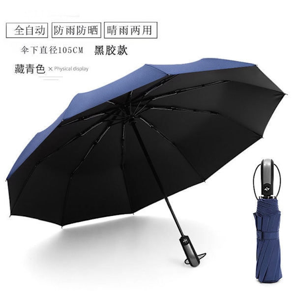 UV Solparasol Kompakt Foldbar Rejseparaply Automatisk Åben Luk Kompakt Foldbar Regnparaply til Kvinder Mænd Blokerer UV 99,98%