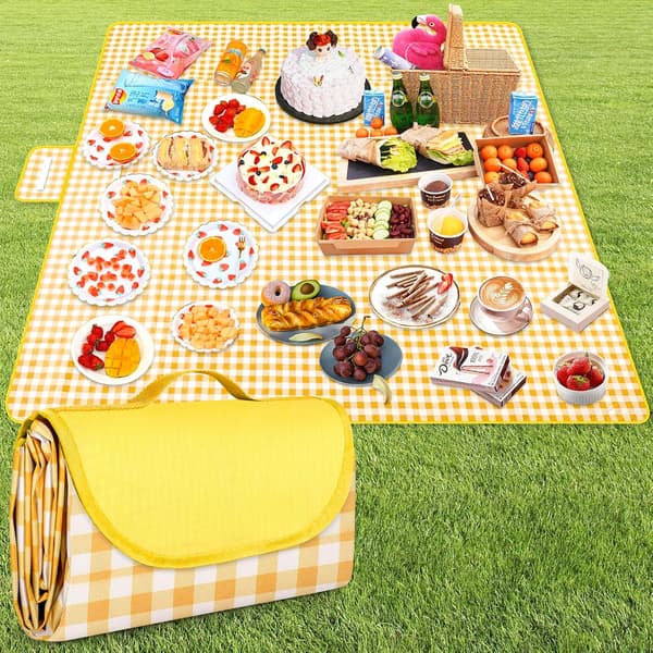 200x200cm Picnic Tæppe Bærbart Vandtæt Campingmåtte Foldbart Sandtæt Strandtæppe Egnet til Vandreture Rejser Camping Parker