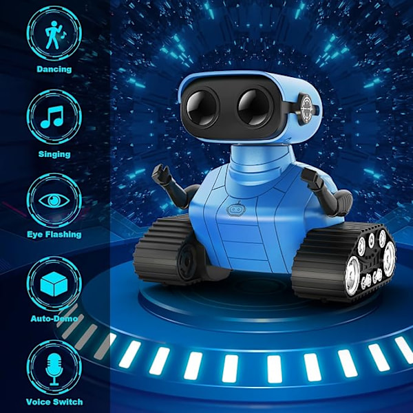 Uppladdningsbar Emo-robot med dansrörelser & LED-ögon, fjärrkontroll för barn 5+
