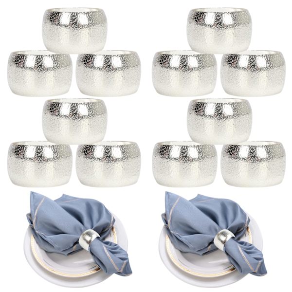 Serviettringar i silver, 12-pack, tacksägelse-serviettringar