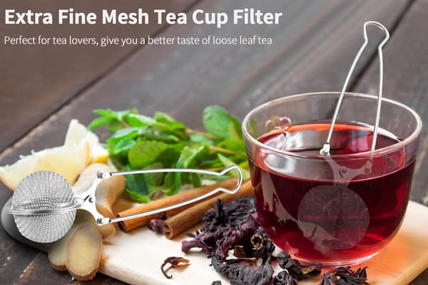 Sæt med 2 kugleformede tefiltre Løsbladet te-infuser i rustfrit stål Urtekugle og til teelskere og entusiaster