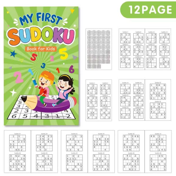 Sudoku logikpusselbok för barn 3-6 år, Aktivitetsblock för tidig inlärning och koncentrationsträning