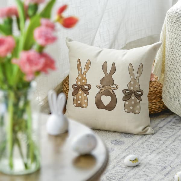 Dekorativt kuddfodral med prickar kanin påsk vår 45x45 cm för soffa vardagsrum