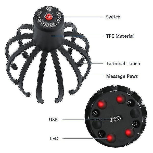 Elektrisk Huvudmassage Smart Octopus Klo Skalpmassage