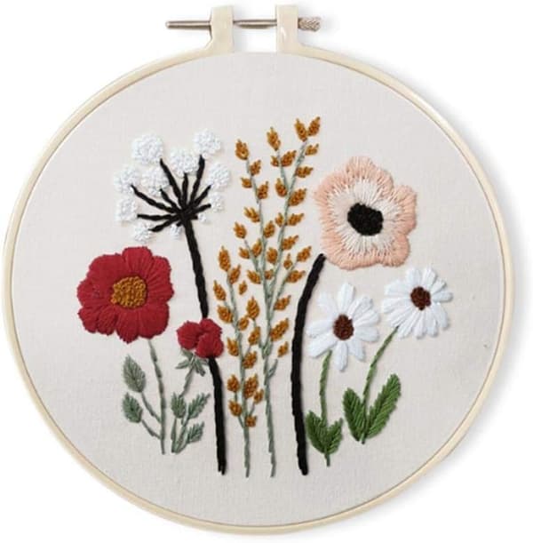DIY Blomstermønster Broderikit Cirkel Broderi Korssting S301