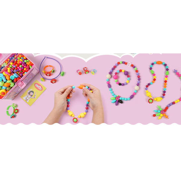 500 stk. Pop Perler Smykkesæt, Kunst & Håndværk Gave til Piger 3-8 år