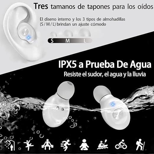 Trådløse Bluetooth-hodetelefoner, IPX8 vanntett og CVC8.0 støyreduksjon