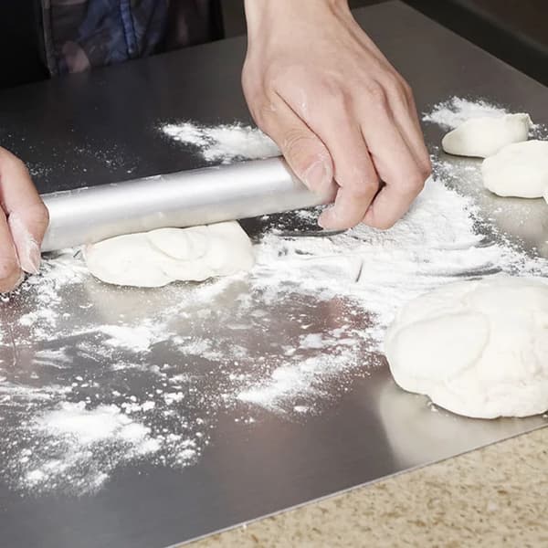 pc - Stort skjærebrett i rustfritt stål til hjemmet, multifunksjonelt bakebrett, kjøkkenbrett